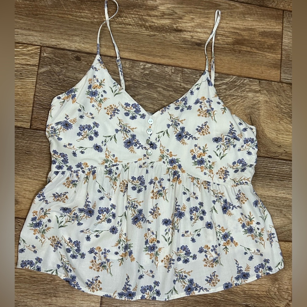 V-neck Floral Spaghetti Strap Top